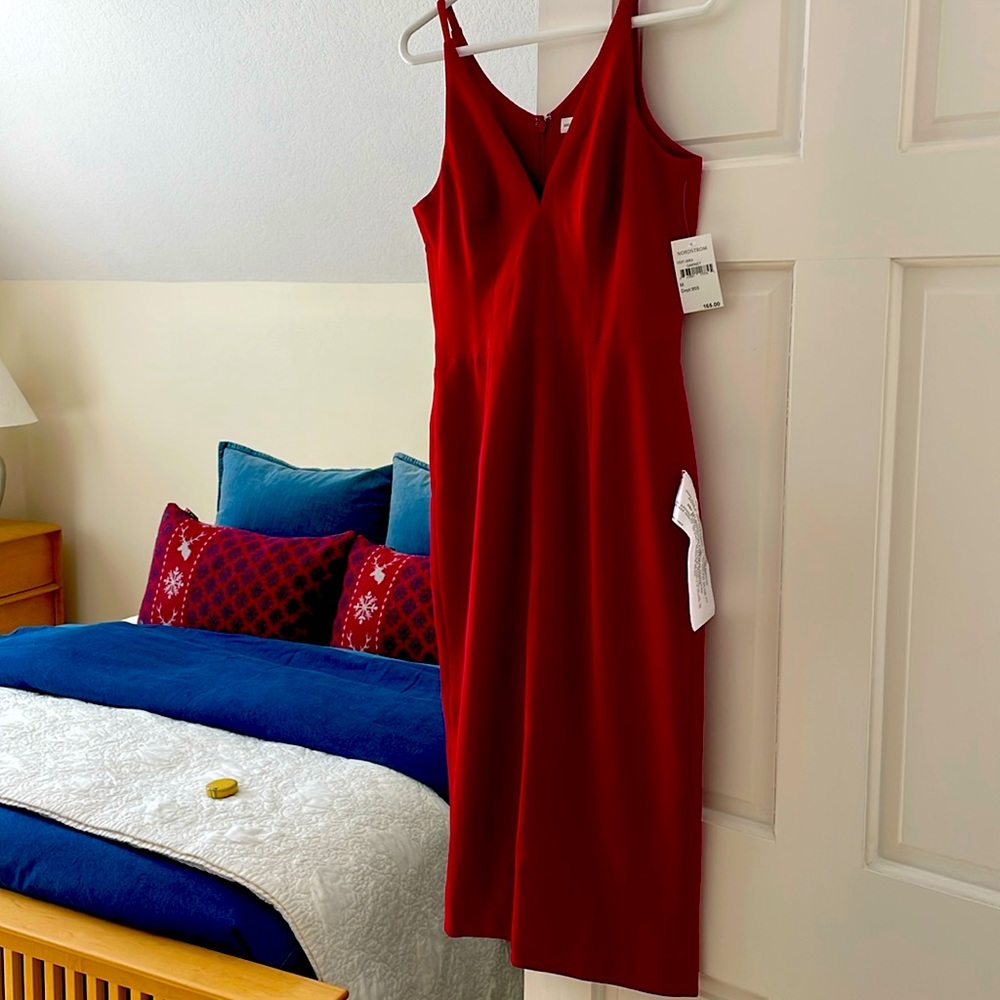 Cocktail dress by Dress The Population.  Deep red color.